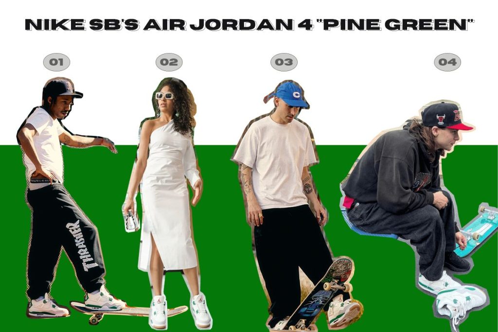 jordan 4 sb pine green outfit ideas nike sb jordan 4 pine green sneakers, nike sb jordan 4 pine green shoes, Jordan 4 sb pine green on feet